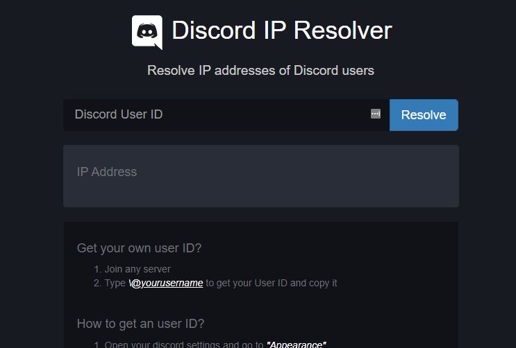 Discord ip resolver