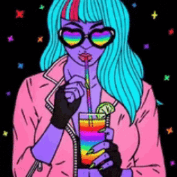Neon Girl Trippy PFP 1